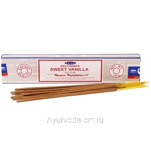 Благовония натуральные Сладкая Ваниль Сатья 15 гр. (Sweet Vanilla Satya) Индия